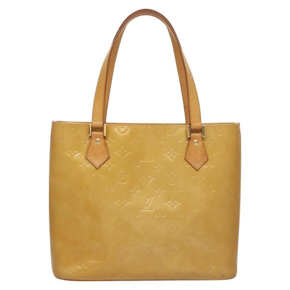 LOUIS VUITTON Monogram Vernis Houston Hand Bag Beige M91004 LV Auth 118288 - Picture 3 of 16
